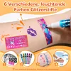 Bledras Glitzer Tattoo Set Kinder, 6 Farben Tattoo Stifte, Produktbild-Vorschau 9