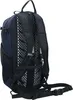 The back view of a blue and black backpack against a white background. Produktbild-Vorschau