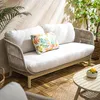 home24 Loungeset - 4-teilig - Akazie Massiv / Polyester - Produktbild-Vorschau 3