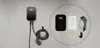 A collage of electric vehicle charging stations and accessories against a textured gray background. Produktbild-Vorschau