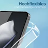 A close-up of a smartphone with a transparent protective case being applied. Produktbild-Vorschau