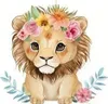 GKA Bügelbild süßer Löwe mit Blumen G30 Applikation für Produktbild-Vorschau 1