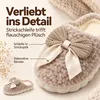 Plüsch Hausschuhe Damen mit Schleife – flauschige Produktbild-Vorschau 3