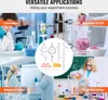 A collage of images showing laboratory equipment and people working in different scientific settings. Produktbild-Vorschau