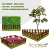 Floranica 4 Stk. Zierzaun aus Holz 100 x 30 cm Braun Produktbild-Vorschau 4