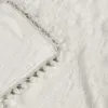 Kuscheldecke Weiß Creme Tagesdecke mit Pompoms mikrofaser Produktbild-Vorschau 3
