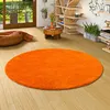 Hochflor Shaggy Teppich Palace Orange Rund, Größe:133 cm Produktbild-Vorschau 1