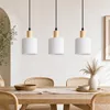 Suspension ZMH avec abat-jour en tissu, 3 lumières, table à Voir les images du produit 6