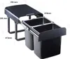 EKOTECH Ekko 40  Abfallsammler 2x16L Schwarz für 40 cm Produktbild-Vorschau 1