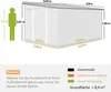 A diagram showing the dimensions of a garden shed, with a silhouette of a person for scale. Podgląd zdjęcia produktu