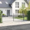 vidaXL Gartentor mit Schloss Woerden Grau 150 x 500 cm Produktbild-Vorschau 3