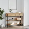 vidaXL Table console chêne Sonoma 100x25x75 cm bois Voir les images du produit 2