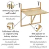 Bambusový balkónový skladací stôl WENKO Mod. Waikiki, na Náhľad obrázku produktu 2