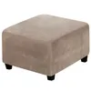 (Camel) Square Stool Cover Stretch Ottoman Cover Plush, Náhled obrázku produktu 2