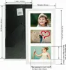 A white multi-photo frame with three pictures of children and a heart drawing, with dimensions indicated. Náhled obrázku produktu