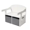 Kinderbank, Schreibtisch und Organizer 3-in-1 – Weiß & Grau Produktbild-Vorschau 8