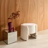 sweeek - Moderner Hocker mit Stoffbezug und Stauraum - Weiß Produktbild-Vorschau 3
