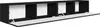 A black TV lowboard with its front doors open, revealing white interiors. Voir les images du produit
