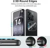 Marketing image showing a phone screen protector and camera lens protector for a Xiaomi Redmi Note 14 5G. Produktbild-Vorschau