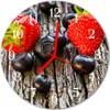 Glasuhr Wanduhr Küchenuhr Echt-Glas 30fi cm Blaubeeren Produktbild-Vorschau 1