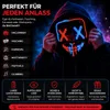 LED-masker, blauw/rood gemengd - Bedienbaar kostuummasker Productafbeelding-voorbeeld 3