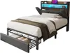Lit rembourré Lit simple 90 x 200 Lits de rangement Cadre Voir les images du produit 7