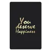 MuchoWow® Mauspad Mousepad Zitate - Glücklich - Gold - Produktbild-Vorschau 1