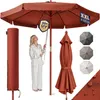KINGSLEEVE® Holz Sonnenschirm 330 cm Groß UV Schutz 80+ Produktbild-Vorschau 1