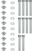 A collection of climbing holds and bolts arranged in rows against a white background. Voir les images du produit