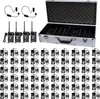 A collection of Retekess T130S tour guide system components, including transmitters, receivers, and a charging case, laid out on a white background. Náhľad obrázku produktu