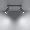 A ceiling light fixture with two adjustable spotlights mounted on a rectangular base, shown against a plain background. Náhled obrázku produktu