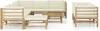 vidaXL 10-tlg. Garten-Lounge-Set mit Cremeweißen Kissen Produktbild-Vorschau 1