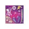 A collection of My Little Pony toys and accessories laid out on a gradient background. Náhľad obrázku produktu