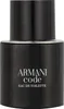 A close-up studio shot of an Armani Code Eau de Toilette bottle. Anteprima dell’immagine prodotto