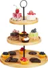 Relaxdays Etagere, 3 Etagen, Bambus, Kuchen, Snacks, Obst, Produktbild-Vorschau 1