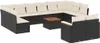 vidaXL 13-tlg. Garten-Sofagarnitur mit Kissen Schwarz Poly Produktbild-Vorschau 1
