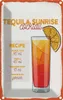 vianmo Blechschild 30x20 cm Tequila Sunrise Cocktail Recipe Produktbild-Vorschau 1