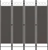 vidaXL 4-tlg. Raumteiler Anthrazit 160 x 180 cm Produktbild-Vorschau 6