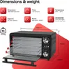 A diagram showing the dimensions and features of a food dehydrator. Produktbild-Vorschau