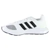 A side view of a white Adidas Swift Run RF sneaker with black stripes. Produktbild-Vorschau