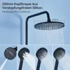 Auralum Regendusche ohne Armatur, Schwarz Duscharmatur mit Produktbild-Vorschau 3