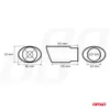 Technical drawings with dimensions of an exhaust tip. Anteprima dell’immagine prodotto