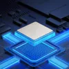A close-up, stylized illustration of a computer chip and its socket, with glowing blue lines representing data transfer. Produktbild-Vorschau