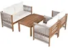 Loungeset Gartenmöbel Set 4-teilig aus Akazienholz & Produktbild-Vorschau 9