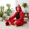 Onesie Kigurumi Pigiama Rosso Dinosauro Travestimento Anteprima dell’immagine prodotto 3
