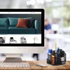 portapenne relaxdays in metallo nero, laccato 7 scomparti Anteprima dell’immagine prodotto 2