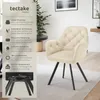 A cream-colored armchair with black legs is shown in a room setting, with a descriptive panel on the left. Produktbild-Vorschau