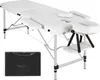 A white massage table and its black carrying case are shown against a white background. Náhled obrázku produktu