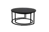 A black round coffee table set on a white background. Produktbild-Vorschau