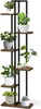 DanDiBo Blumenregal Indoor Metall Schwarz 6 Etagen Holz Produktbild-Vorschau 1